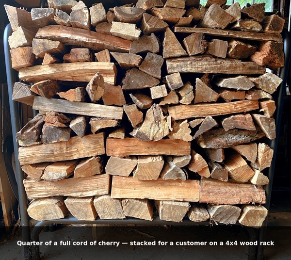 Quarter of a Full Cord of Cherry Hardwood