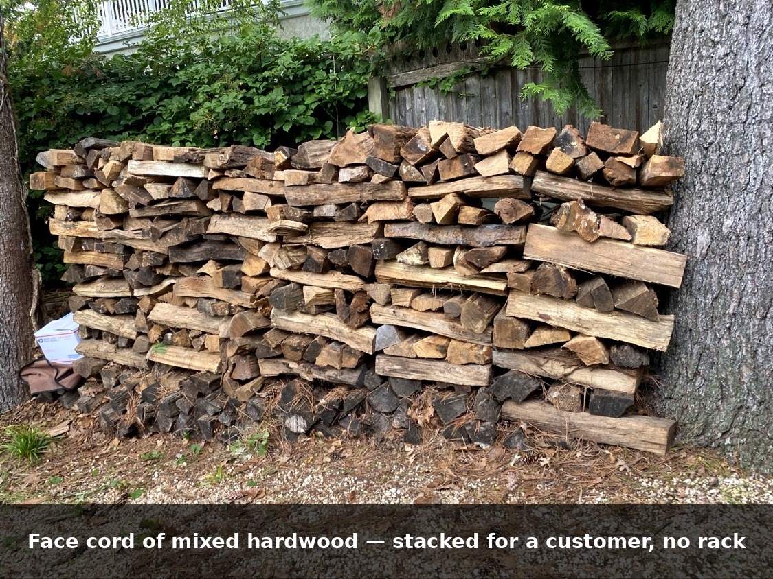 Face cord mixed hardwood — Customer stack without a rack