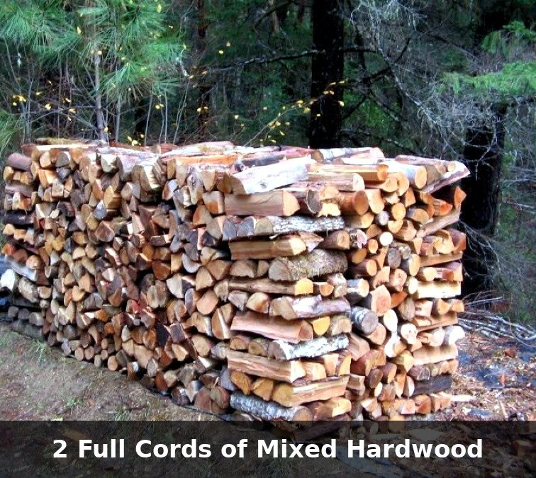 2 Full cords mixed hardwood — Outdoor woodpile